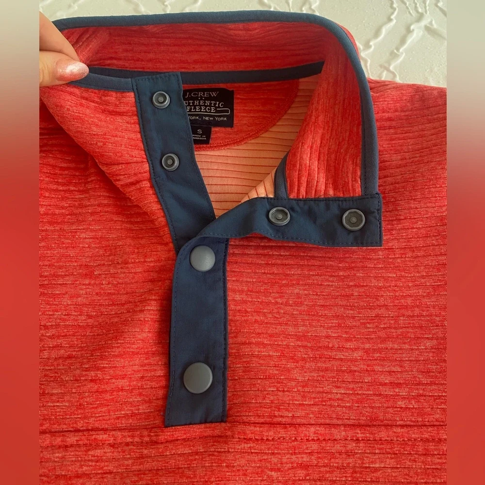 J. Crew - Red/Pink Elevated Casual Pullover Fleece - Size S
